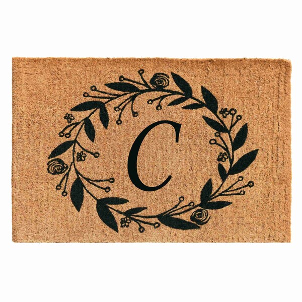 Calloway Mills Monogram Door Mat, Black, Natural, 24 in W x 36 in L 103362436C - main